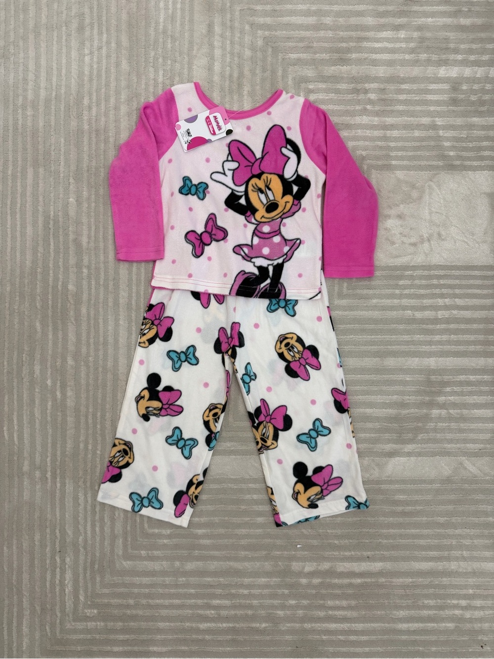 Minnie Mouse Pink Long-Sleeve Kids Pajama Set